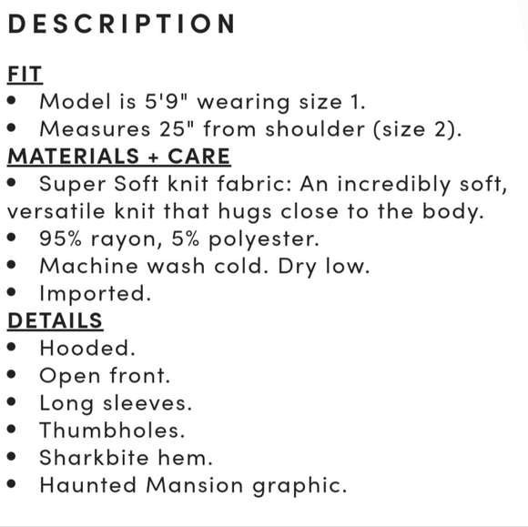 TORRID DISNEY Haunted Mansion Super Soft Purple Leota Drape Cardigan! NW… - Picture 4 of 6